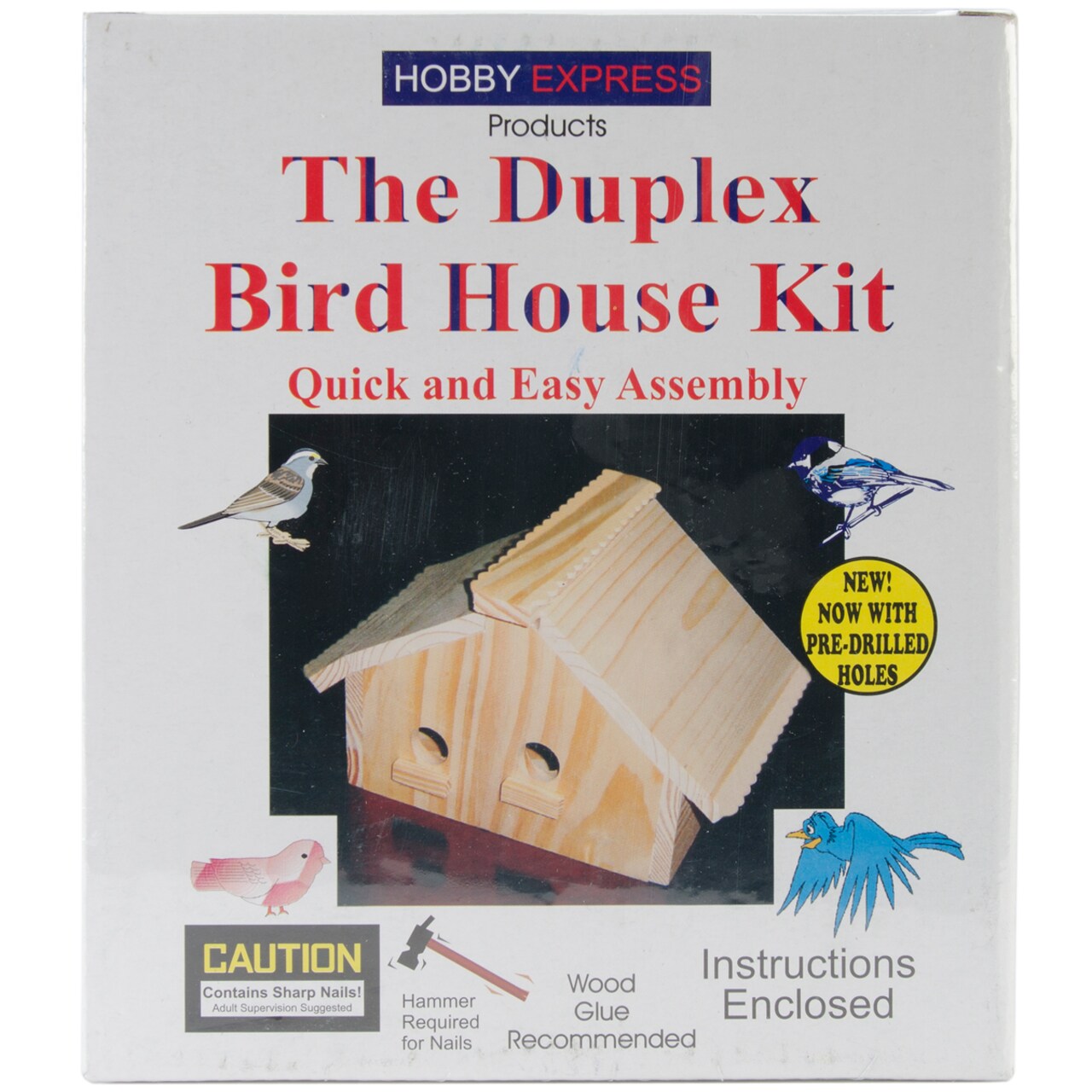 Mi Toys Hobby Express Unfinished Wood Kit-Duplex Bird House